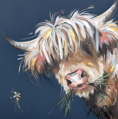 Blue Moo | Highland Cow | Various Options | Ashley Saunders image