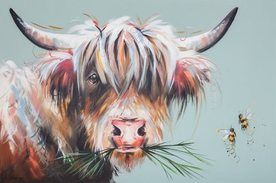 Buzzing About | Highland Cow Original | Ashley Saunders  image