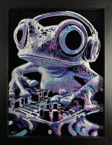 DJ Ribbit | Frog Original 27.5" x 35" | Zalini image