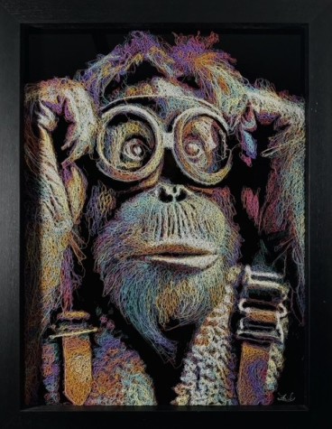 Dipstick | 27.5 inches x 35 inches Original | Chimpanzee | Zalini image