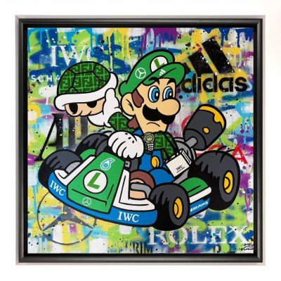We Win and Lose Together by Emily Crook | Original Luigi Inspired Pop Art | Formula One Street Art image