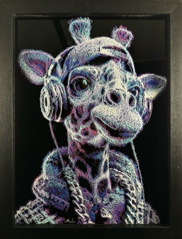 Hip Hop Tree Top | Giraffe Original  |  27.5inches x 35"  image
