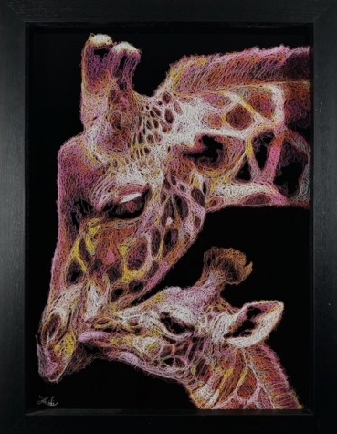 Love You | Giraffe Original 27.5 inches x 35 inches | Zalini image