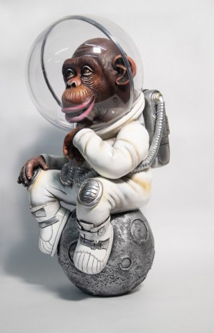 Over The Moon AstroChimp | 18" x 10.5" | Carlos & Albert image