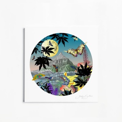 The Midnight Sun | Framed | Japanese Wood Cut Art Print | Kristjana S williams image