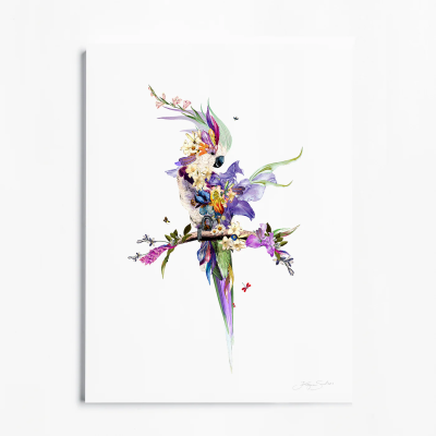 Botanical Tilda Gin Bird I - Purple & Citrus | Kristjana S Williams  image