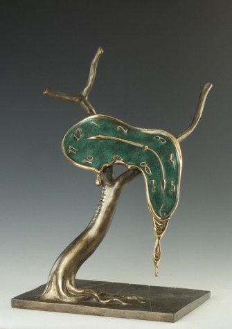The Profile of Time | Green Patina |Salvador Dali sculpture image