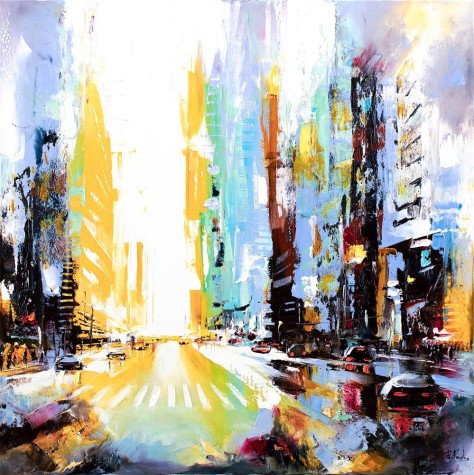 Vibrant Morning In The City | Original | Bozhena Fuchs image