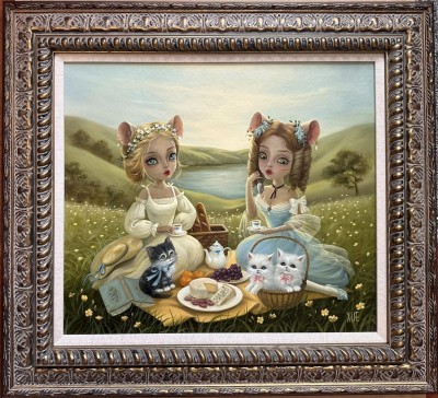 Whiskers Picnic Delight | Image Size 17" x 17" Xue Wang image
