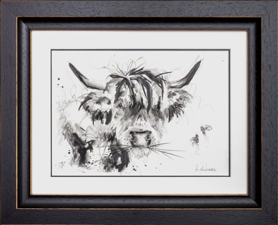 Buzzing About | Original Sketch | Highland Cows | Ashley Saunders  image
