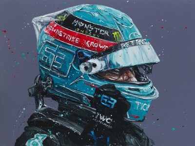 Mr Saturday George Russell | Framed Embellished Canvas | Paul Oz image